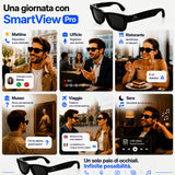 Occhiali Smart AI con Fotocamera HD 1080P – SmartView Pro – Include Lenti da Sole Nere e Lenti Trasparenti con Filtro Luce Blu